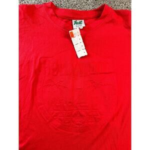 VINTAGE Hollywood California Shirt Womens One Size Red Embossed Shoulder Pads *